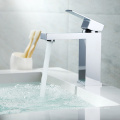 Cheap price wash hand chrome mixer square pillar tap basin faucet